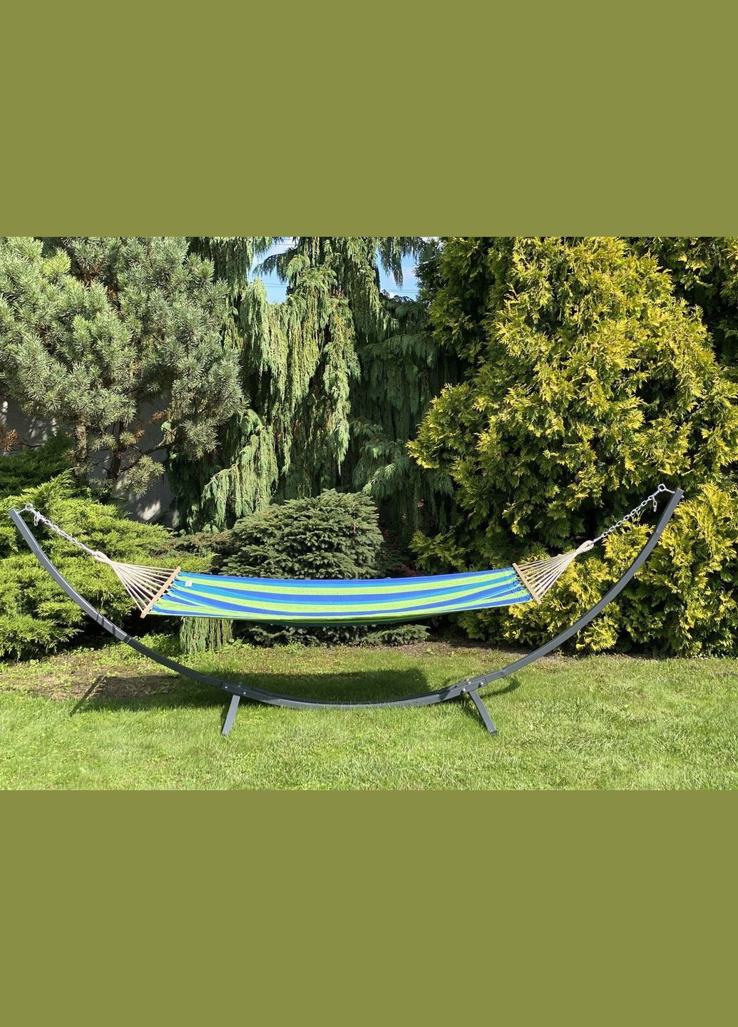 Одноместный гамак RIO XL Зеленый 200х100 с планкой WCG (342121141)