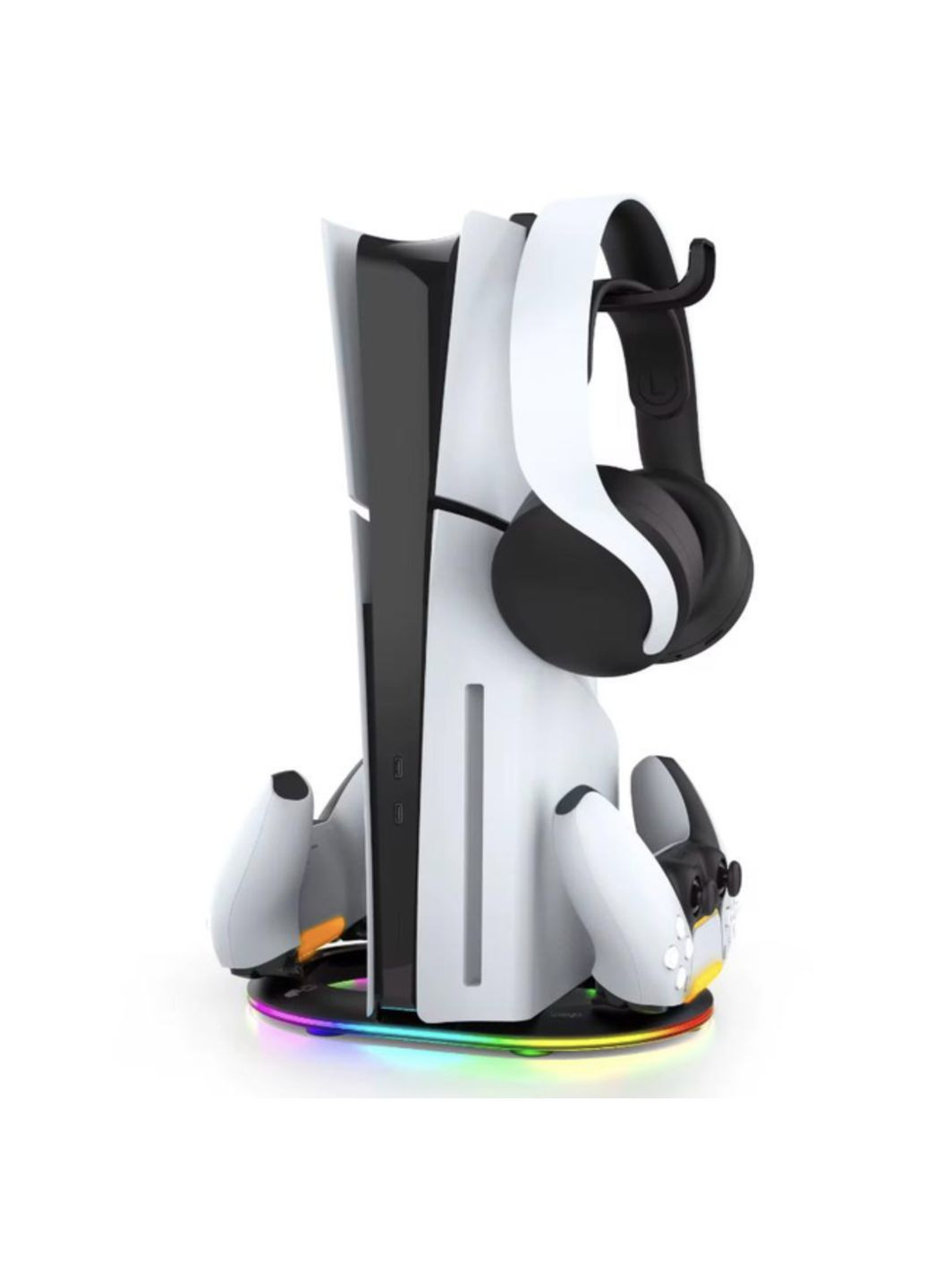 Зарядка для джойстика навушників PS5 Slim Док Станція для PlayStation 5 PS5 Slim DualSense на 2 геймпади Чорний Ipega (338228736)