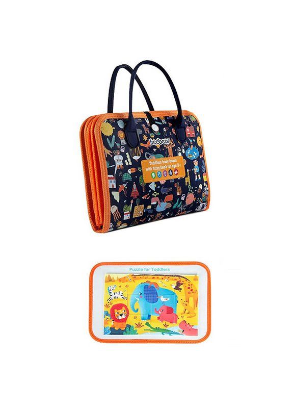 Детская развивающая сумочка для малышей бизиборд монтессори-игрушка развивающая моторику и сенсорику 545 Dark Blue Lesko (350349381)