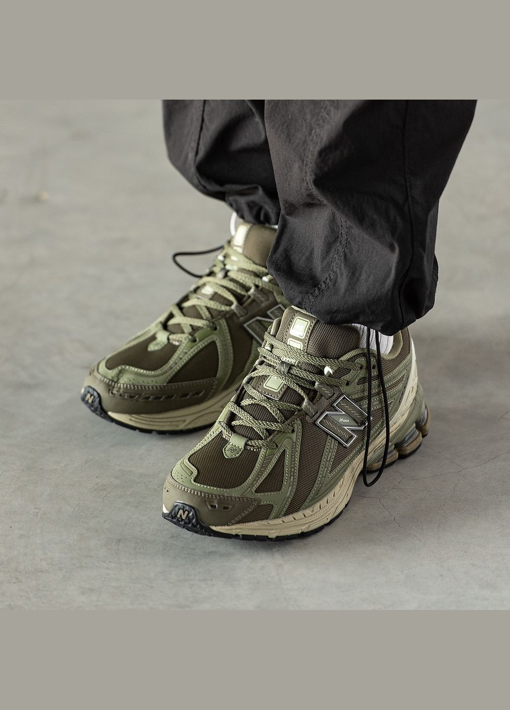 Оливковые (хаки) демисезонные кроссовки мужские new balance 1906r khaki green | нью баланс 1906 хаки No Brand