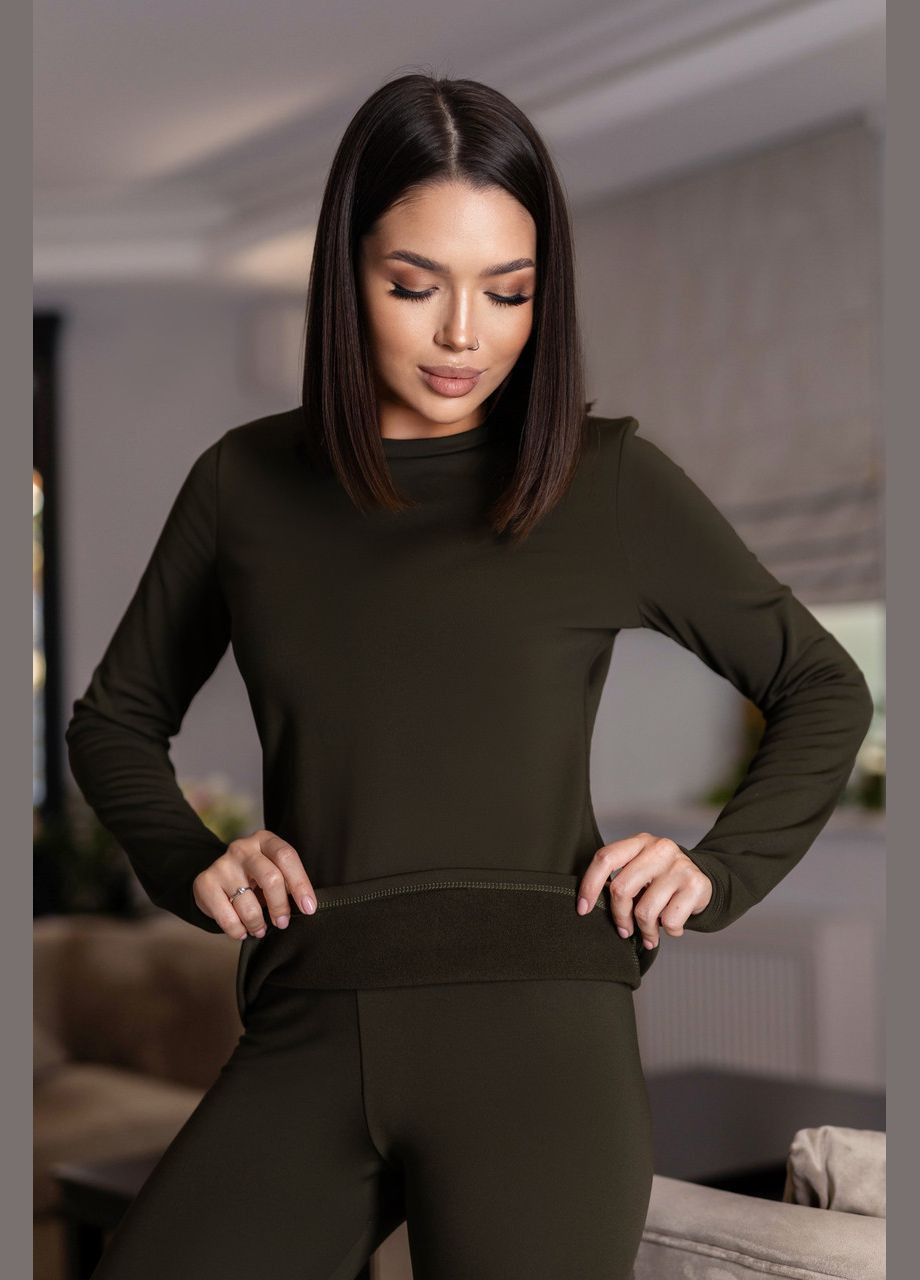 Оливковая (хаки) зимняя комплект женского термобелья Fashion Girl