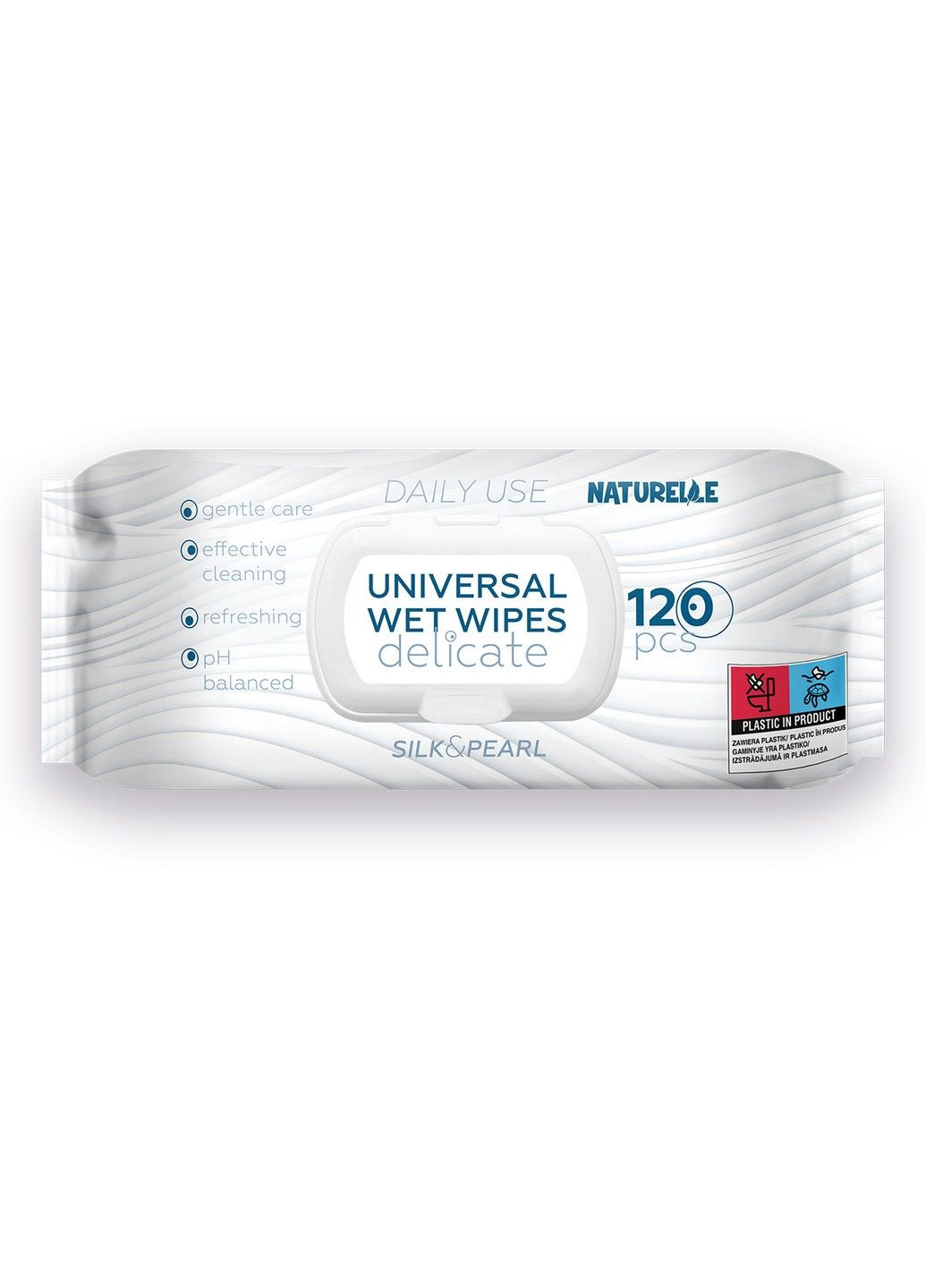 Вологі серветки універсальні Delicate, 120 шт NATURELLE (290272336)