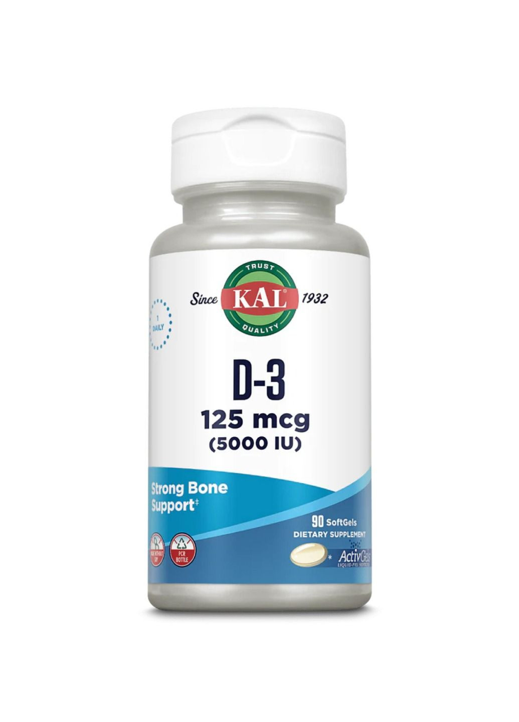 Вітамін D3 D-3 5000 IU 125mcg - 90 Softgel KAL (285736310)