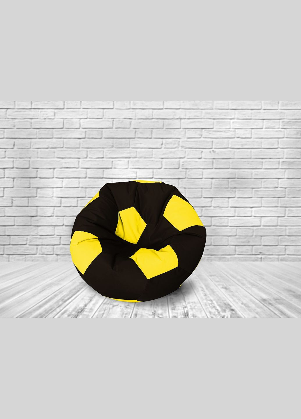 Кресло-мешок Мяч оксфорд 600 80 см Черный/Желтый D'Alipuf М'яч (331767127)