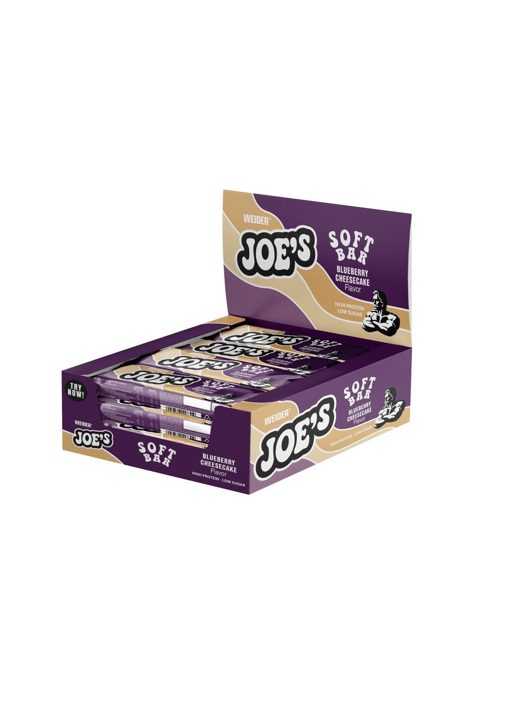 Протеиновый батончик Joe`s Core Soft 12x50 г, черника-чизкейк Weider (324774302)