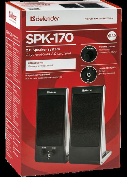 Акустика 2.0 SPK165/SPK-170 4W USB Black (65165) Defender (278367626)
