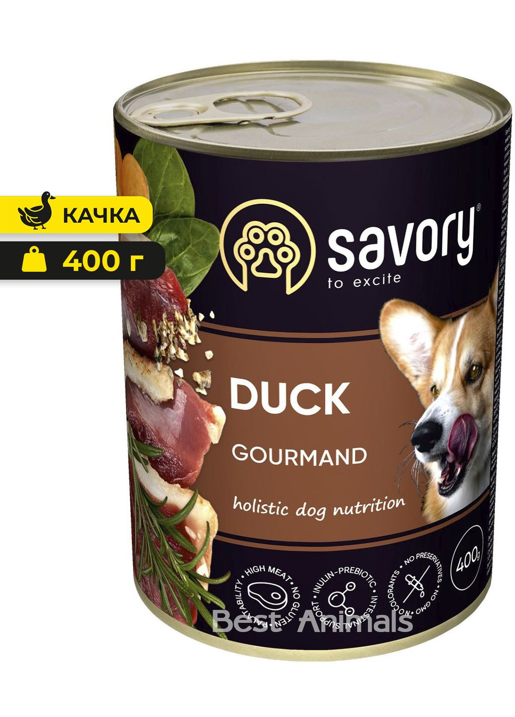 Влажный корм с уткой Сейвори консерва для собак 400 г (4820232630471) Savory (362700879)