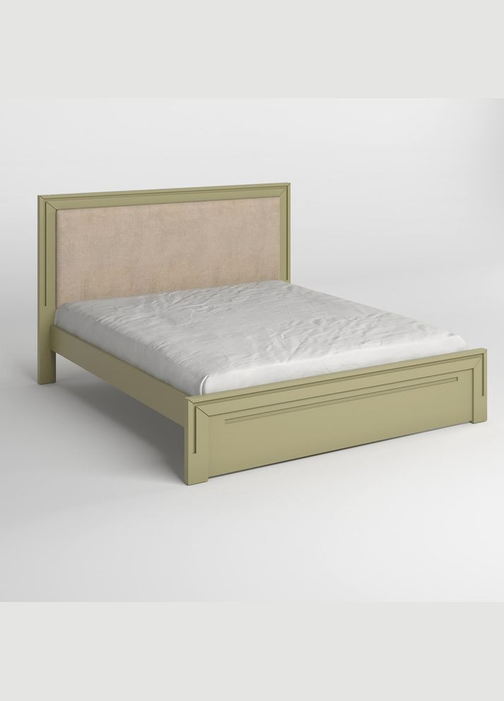 Двоспальне дерев'яне ліжко Торонто Т4 (RAL1020)Аляска 23 (бежевий) 160х200 см (MBG-8262) Mebigrand (368280230)