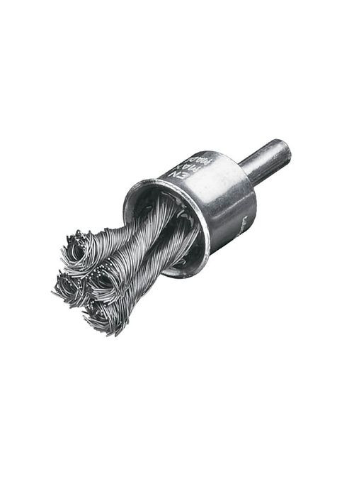 Щетка концевая 19х28 мм хвостовик 6 мм стальная проволока 0,35 мм залита жидкой смолой 20000 об/мин 452278GH (13760) Lessmann (295032240)