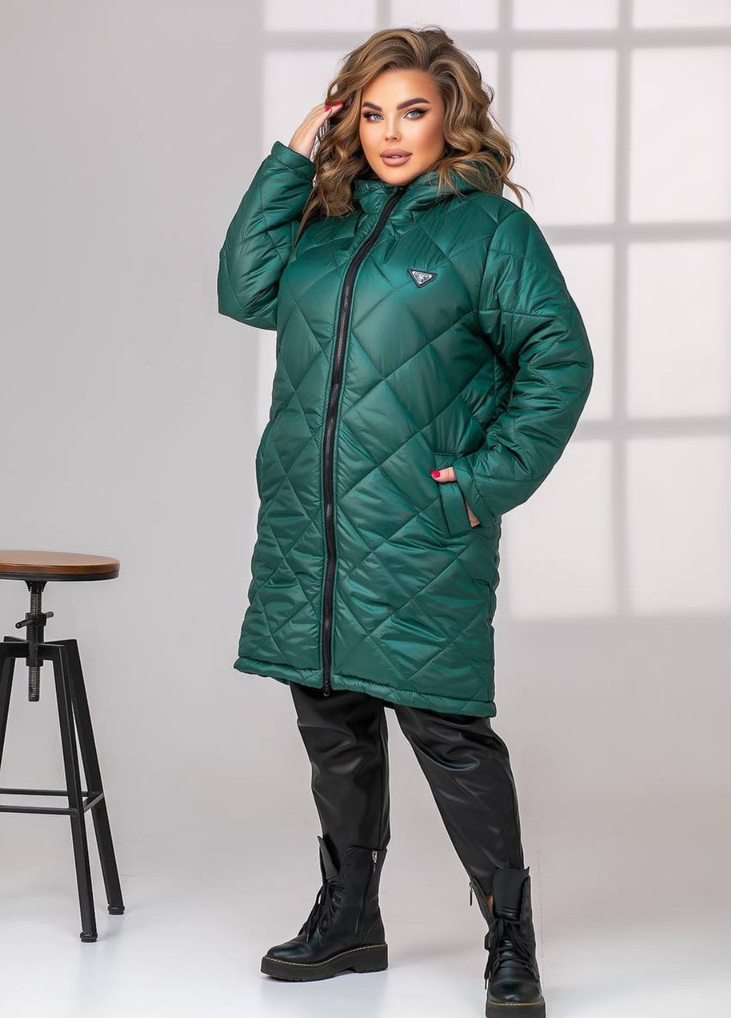 Зеленая зимняя теплая и сильная зимняя куртка куртка-пальто No Brand
