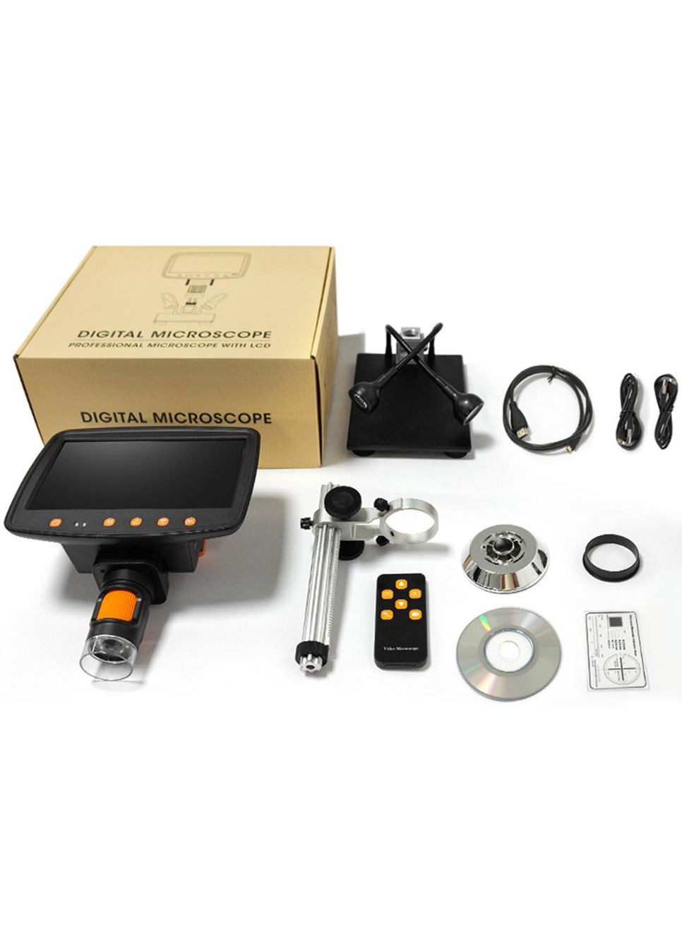 Мікроскоп цифровий з монітором HD 7" / кратність 1000X / пульт / підсвічування / фото / відео / для ремонту No Brand (322567704)