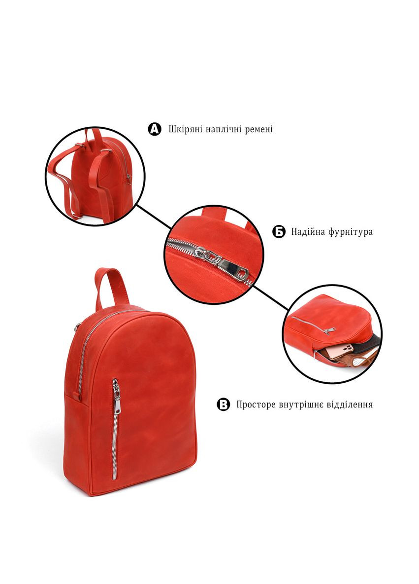 Кожаный винтажный женский рюкзак 21х28х9 см 16327 Shvigel (362417669)