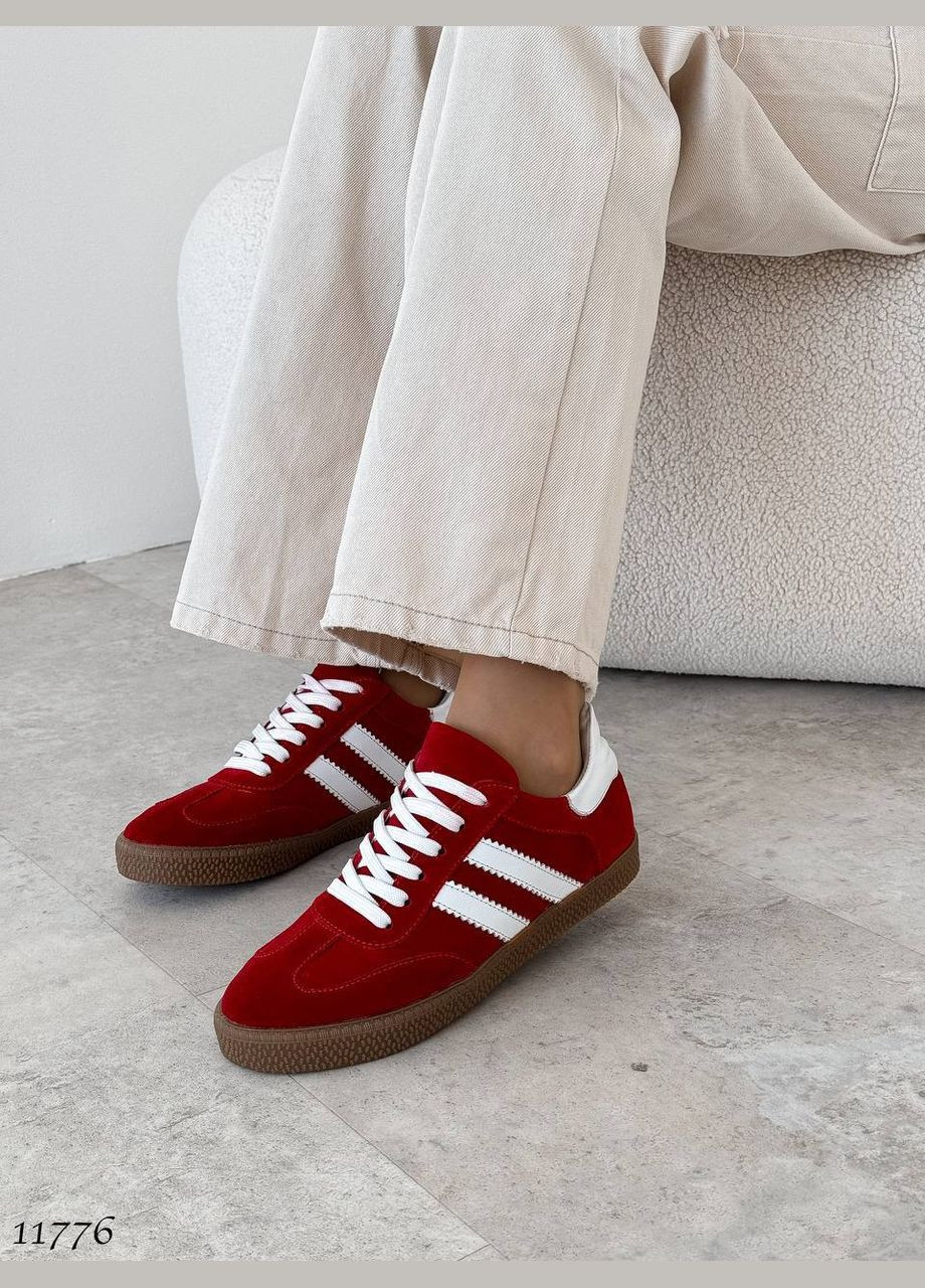 Червоні осінні яскраві жіночі кросівки No Brand