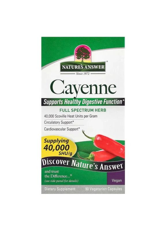 Каєнський перець Cayenne, 90 капсул Nature's Answer (361115636)