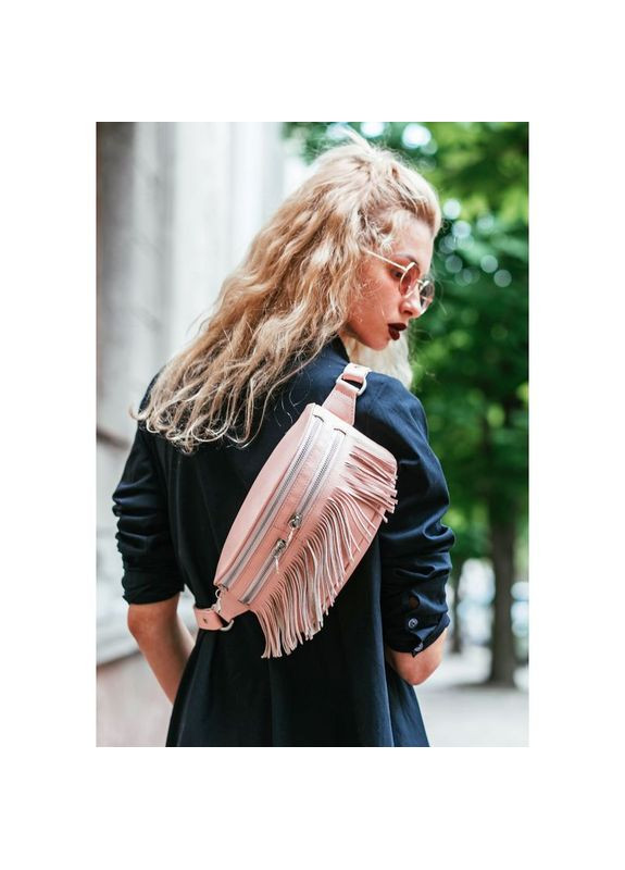 Поясная сумка женская кожаная через плечо Spirit розовая BlankNote (302008233)