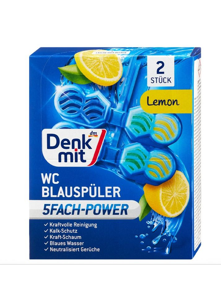 Туалетный блок Lemon с ароматом цитруса, 2 шт. – легкий и приятный аромат для туалета. Denkmit (361075058)
