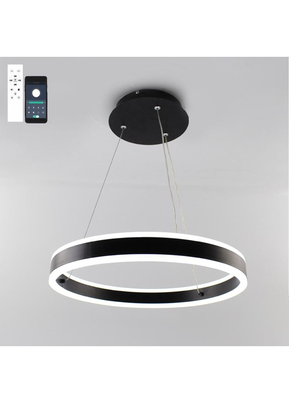 Управляемая светодиодная люстра STELLA 64W R-APP-400Х1200-BLACK/WHITE-220-IP20 ESLLSE (360880297)