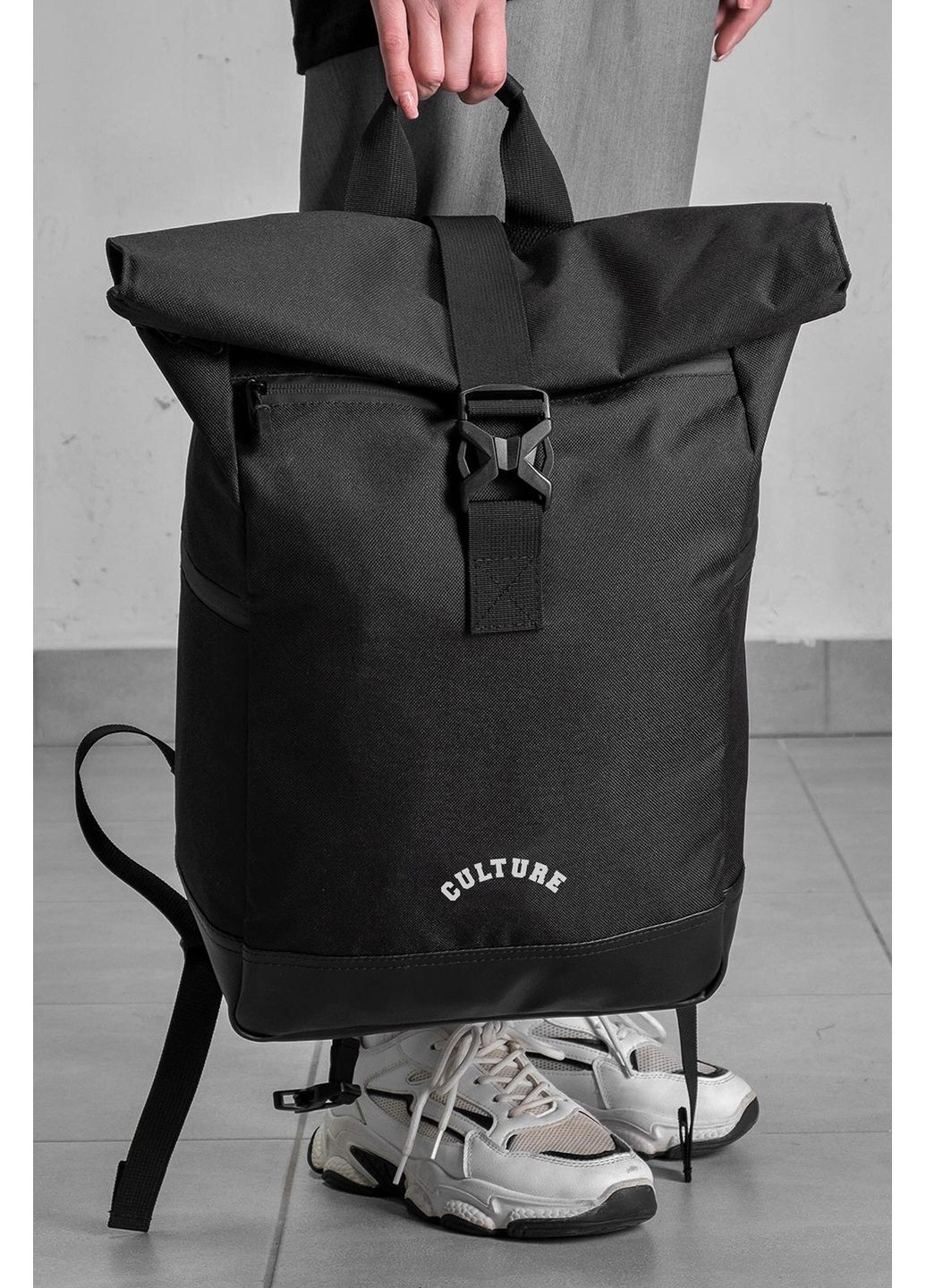 Женский Повседневный Рюкзак Роллтоп Школьный С Принтом Culture Black Without (360641874)