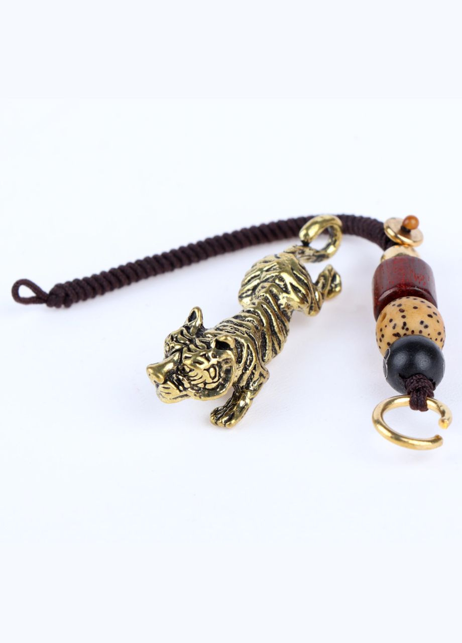 Винтажный ретро медный латунный брелок подвеска статуэтка в виде Тигра для ключей авто мото ключей сигналиции No Brand (281548106)