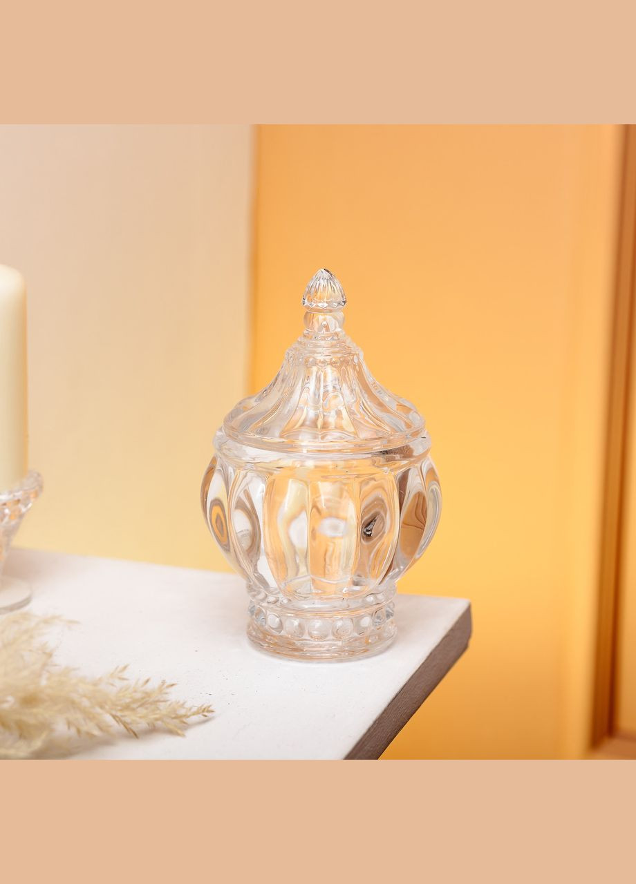Сахарница с крышкой Ø8.5 см ваза сахарница круглая стеклянная HP-4-107 Yiwu (329375922)