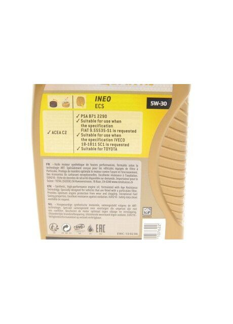 Масло 5W30 Quartz INEO ECS (1л) (PSA B712290) 213768 (opt-om) Total (354761788)
