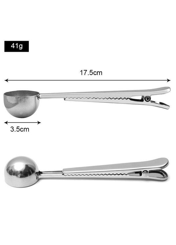 Металева ложка-прищіпка-затискач для кави, чаю, сипучих продуктів ( ) China (366875181)