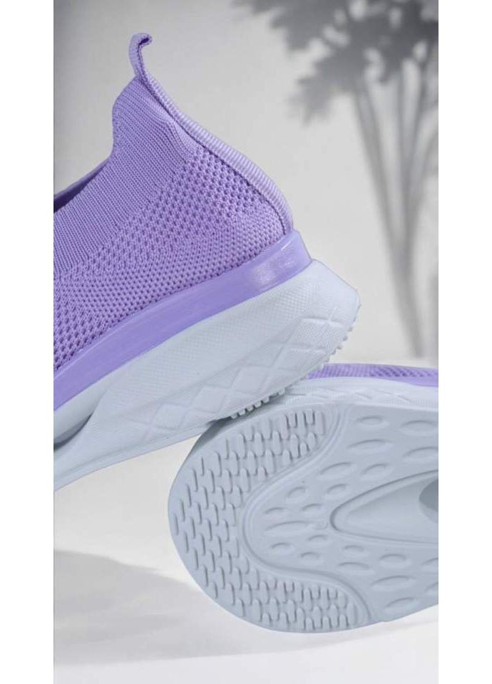 Сиреневые демисезонные текстильные подростковые кроссовки Seven 7