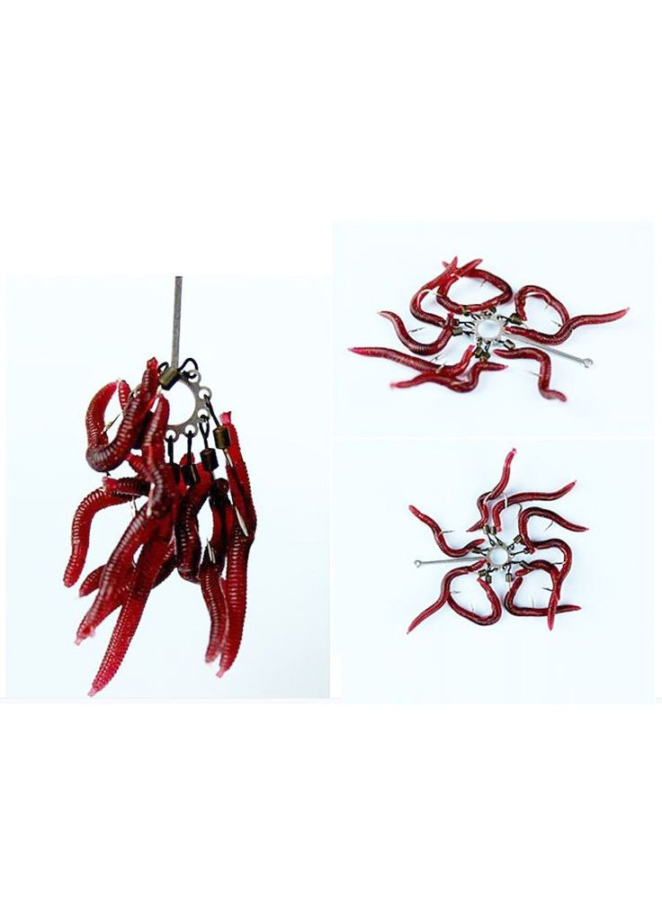 Приманка дождевой червь EarthWorm, силикон, 100 шт. XJXN (339077703)