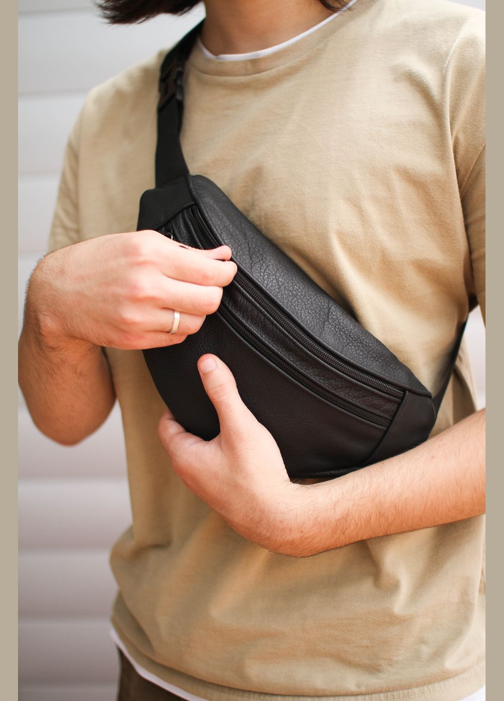 Сумка чоловіча на пояс із натуральної шкіри SKILL (298875803)