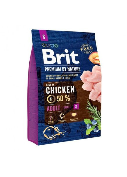 Сухой корм Premium Adult S 3 kg (для взрослых собак мелких пород) Brit (292258439)