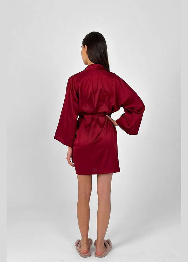 Шовковий халат Kari Shop Atelier Бордовий (14BА-20-b) Ova Ova Brand (353916863)