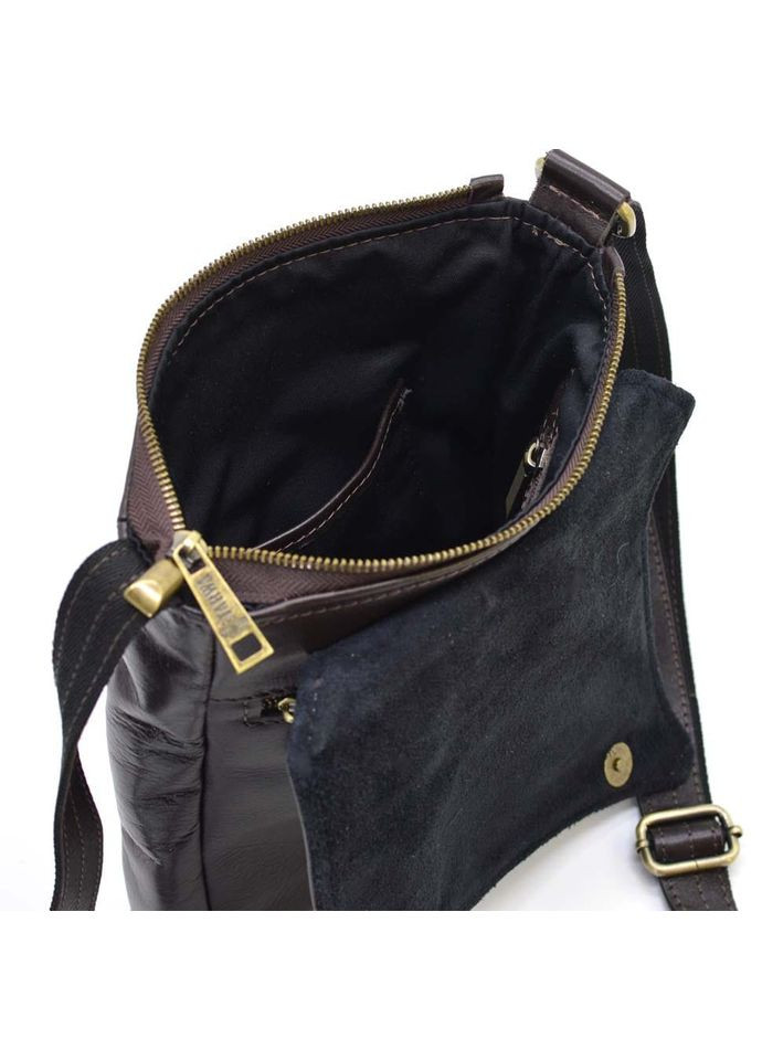 Мужская кожаная сумка через плечо компактный мессенджер из натуральной коричневой кожи 22*25,5*4 см TARWA (329149414)