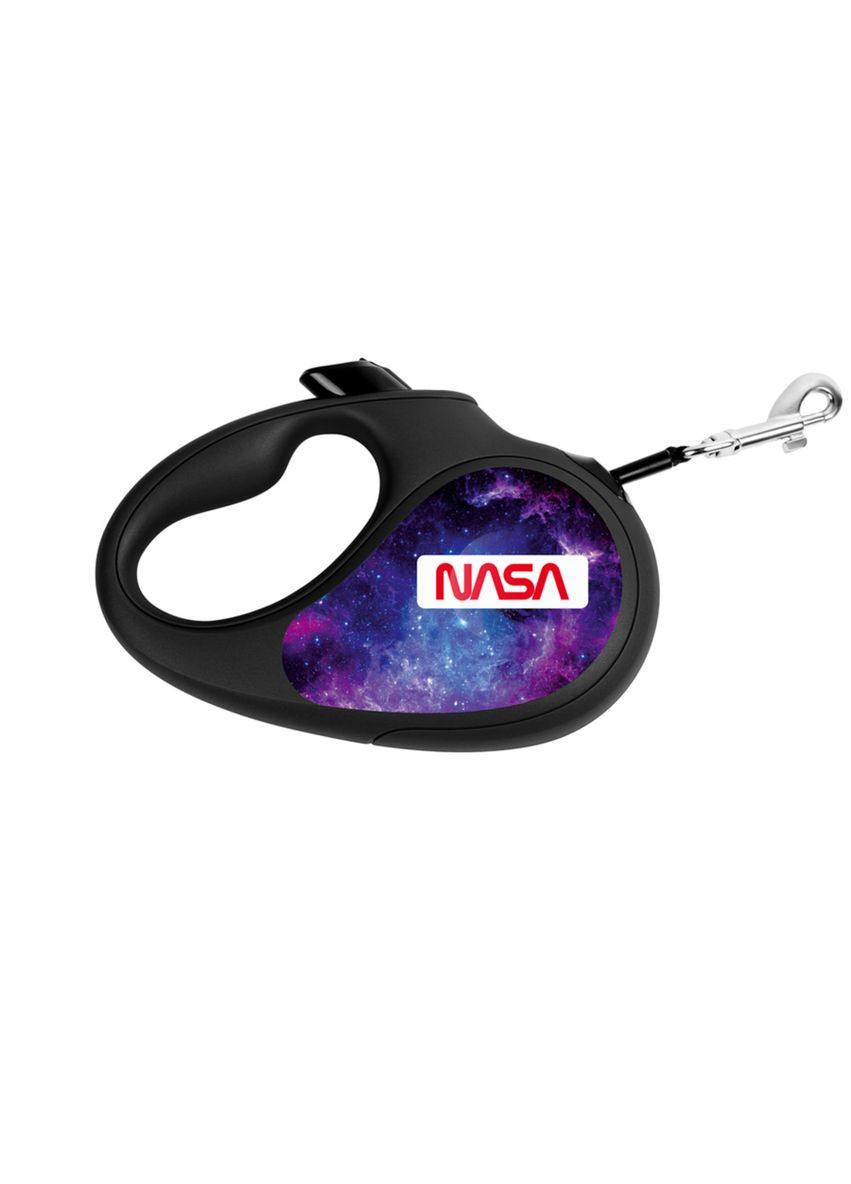 Повідецьрулетка для собак R-leash "NASA21" XS до 12 кг 3 м світловідбивна стрічка Чорний WAUDOG (279564530)