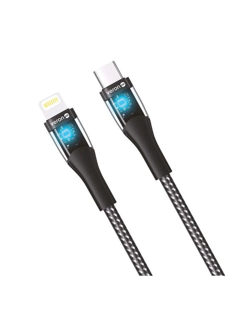 Дата кабель CL01 Nylon LED Type-C to Lightning 27W (1.2m) Veron (292014179)