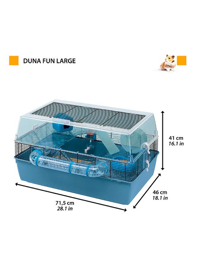 Клетка для хомяков Duna Fun Large трехэтажная с открывающейся крышей 71.5х46х41 см 57919499 Ferplast (268547971)