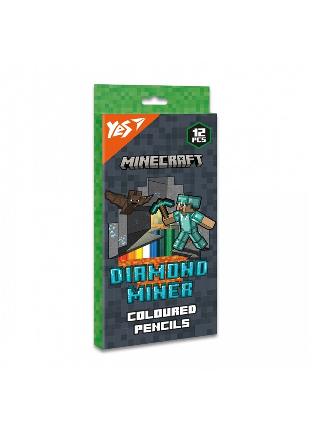 Карандаши цветные 12 цветов Minecraft. Diamond Miner 290720 Yes (287327909)