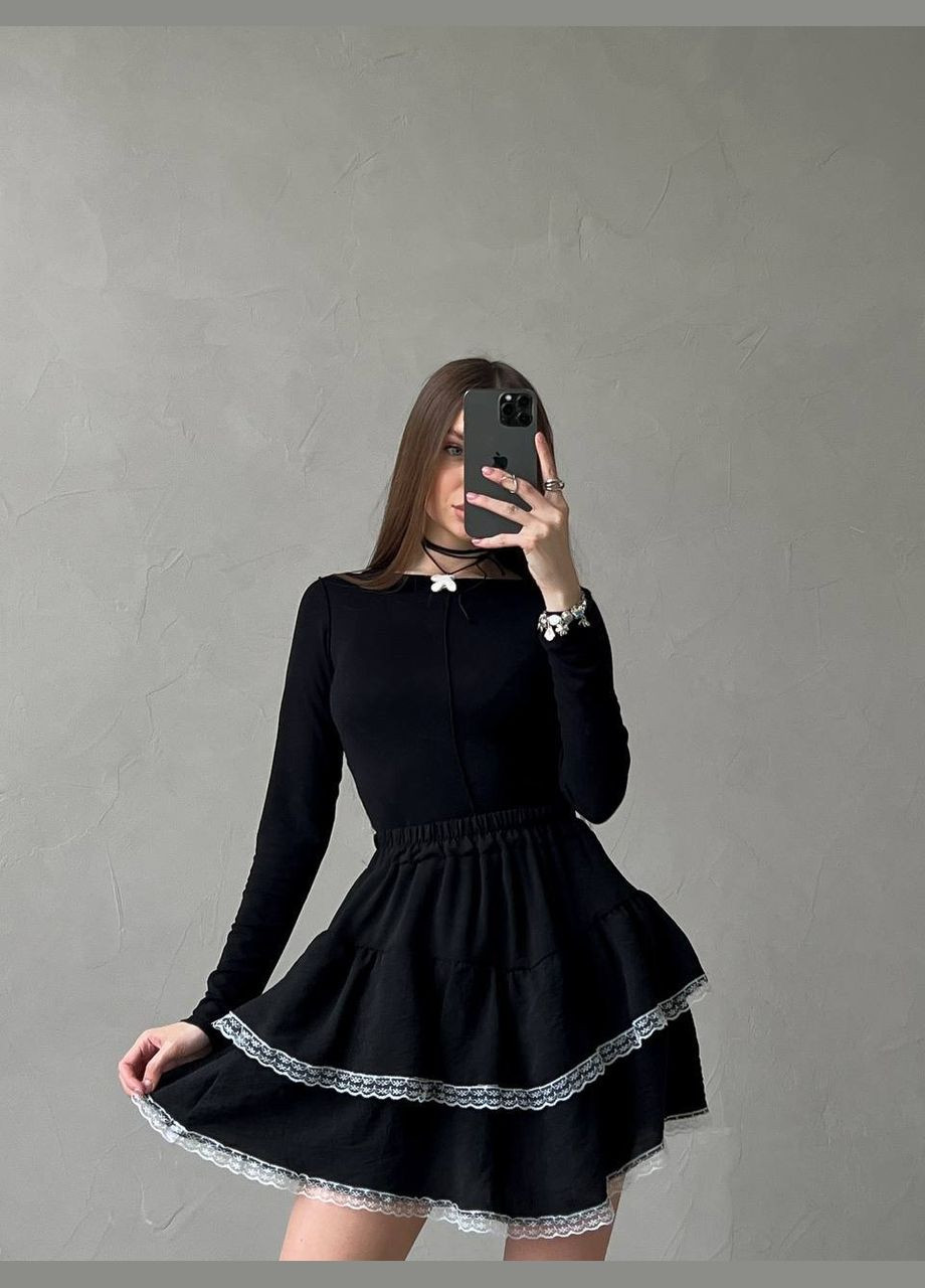 Спідниця-зефірка у чорному кольорі та універсальному розмірі No Brand 1544-2 (330752744)