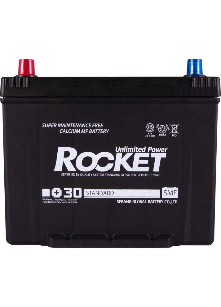 Автомобильный аккумулятор Japan 6СТ-70Ah Аз 600A (CCA) SMF 80D26R Rocket (349806190)