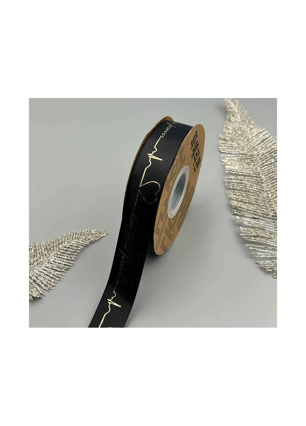 Лента репсовая «Love you forever» 2,5см 29м арт.АБ-746 черный ТМ КИТАЙ No Brand (387474943)