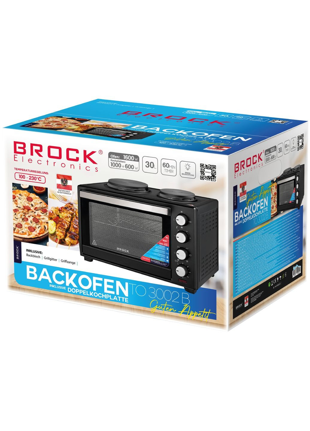 Электропечь TO 3002 B Black BROCK (323107177)