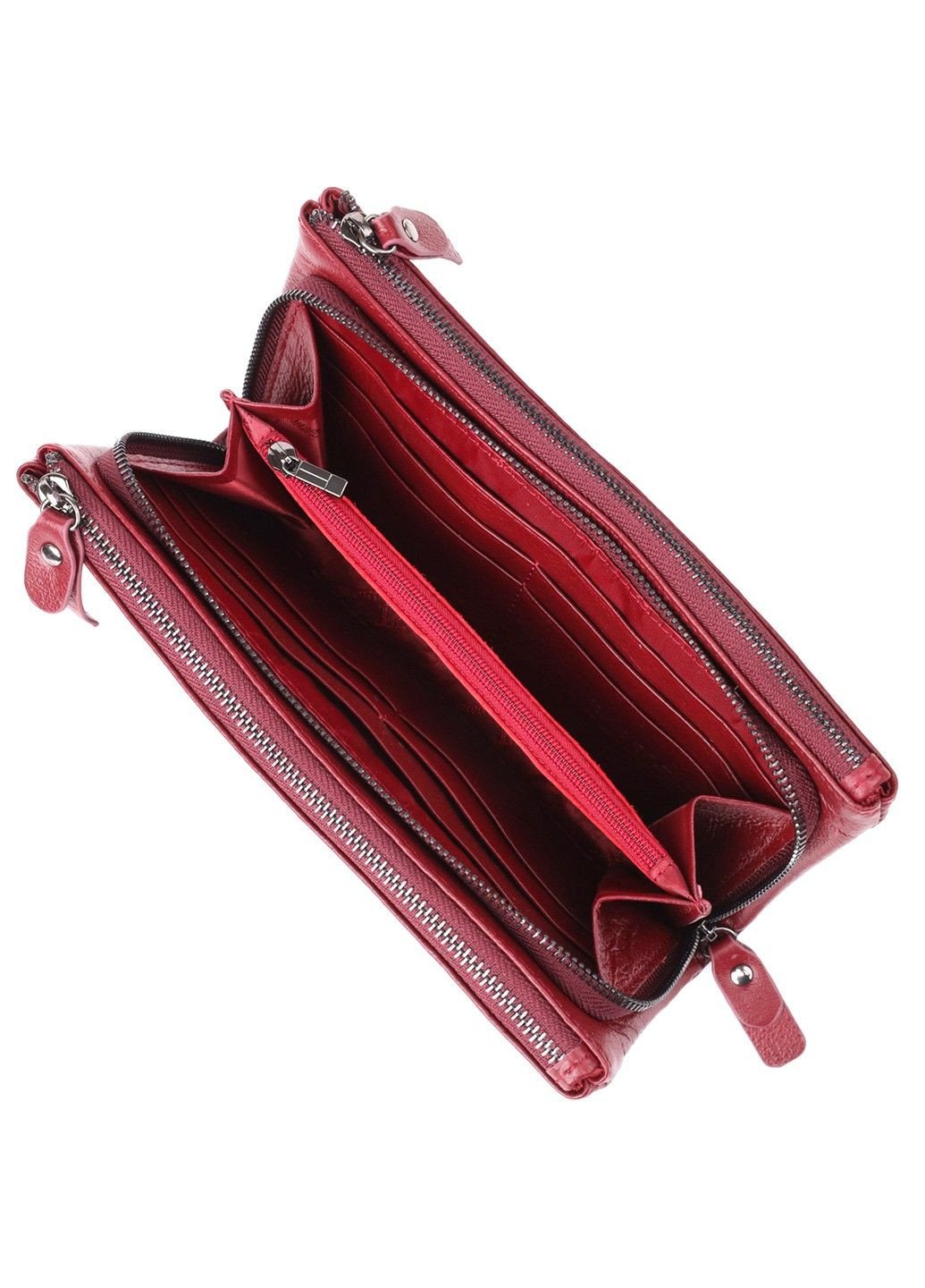 Шкіряний гаманець на три відділення 23108 Бордовий st leather (330642756)