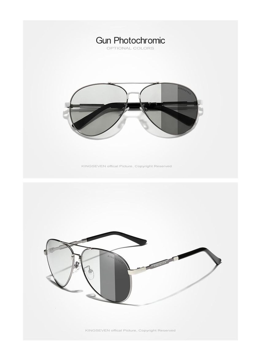 Фотохромные солнцезащитные очки Авиаторы с поляризованными линзами N7899F DESIGN KINGSEVEN (299332687)