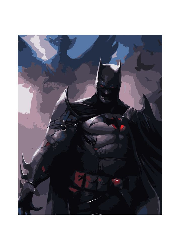 Картина за номерами для дорослих Силует Бетмена акрилова для творчості см Strateg (362426222)