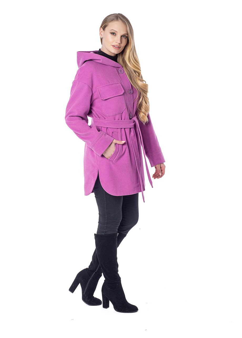 Фуксинова (колору Фукія) демісезонна класична куртка півпальта куртка з капюшоном Liardi