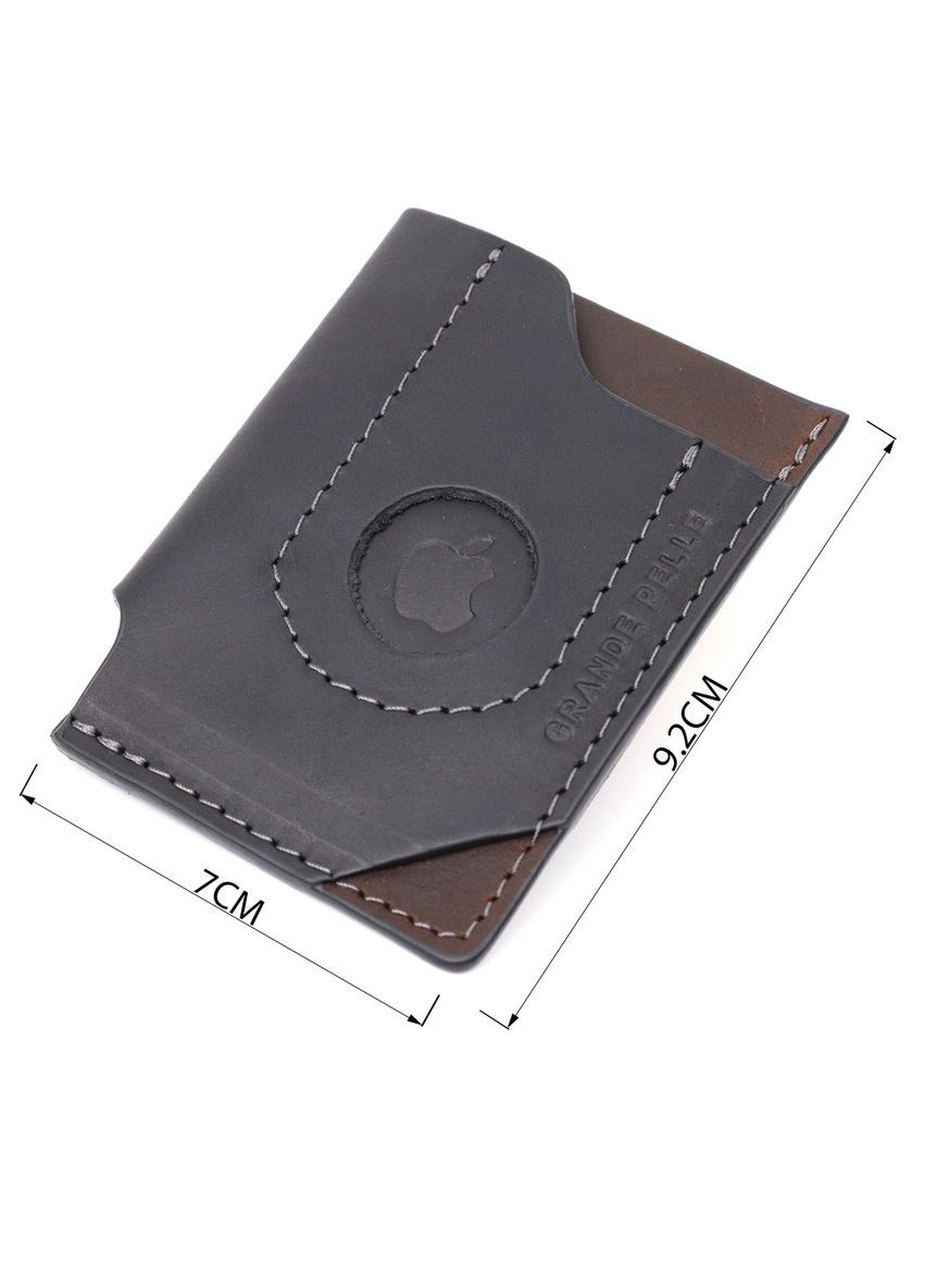 Интересный картхолдер с держателем для Apple AirTag из натуральной кожи 11608 Grande Pelle (362418419)