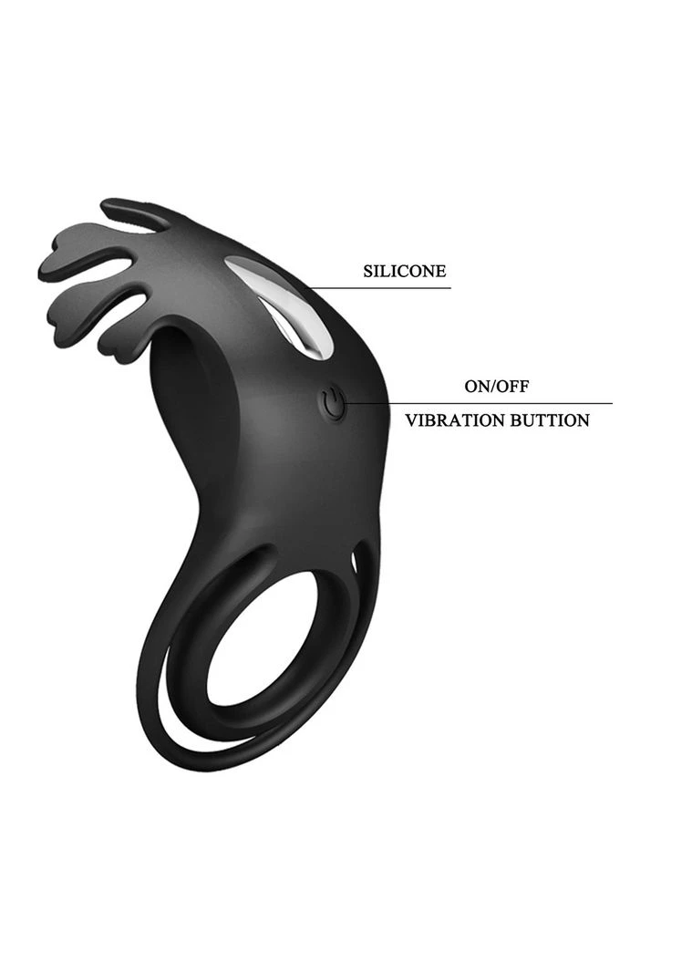 Эрекционное кольцо Vibration Penis Ring Ruben Black, BI-210311-1 Pretty Love (383069236)