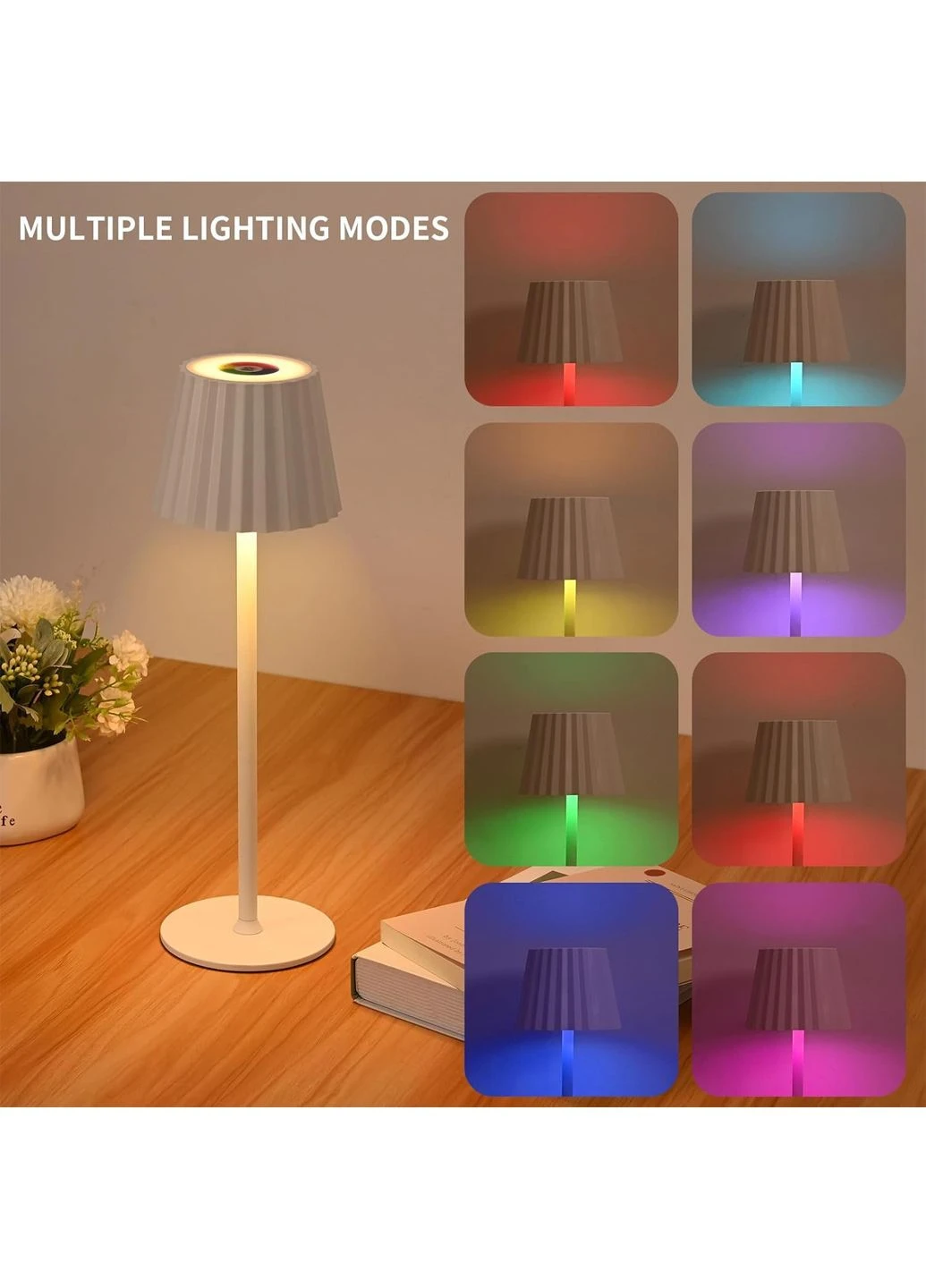 Лампа настільна акумуляторна LED RGB без ніжки білий Amazon (401823054)