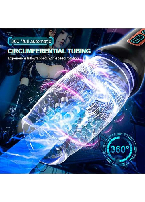 Автоматичний мастурбатор із ротацією Warrior 360 із 10 режимів вібрації і 5 режимів ротації China (360604436)