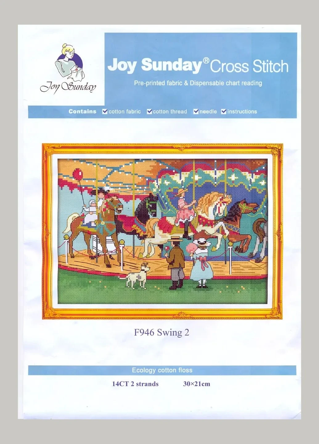 Набір для вишивання за нанесеною на канву схемою " Swing 2 ". AIDA 14CT printed, 30*21 см Joy Sunday (313613471)