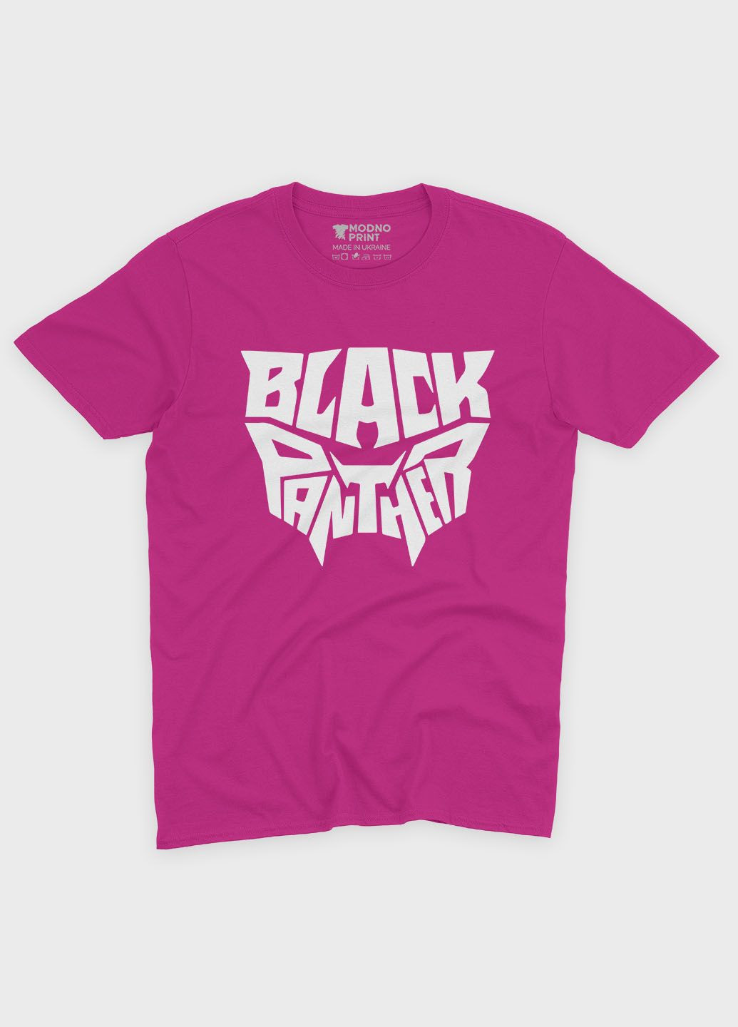 Рожева демісезонна футболка для дівчинки з принтом супергероя - чорна пантера (ts001-1-fuxj-006-027-006-g) Modno